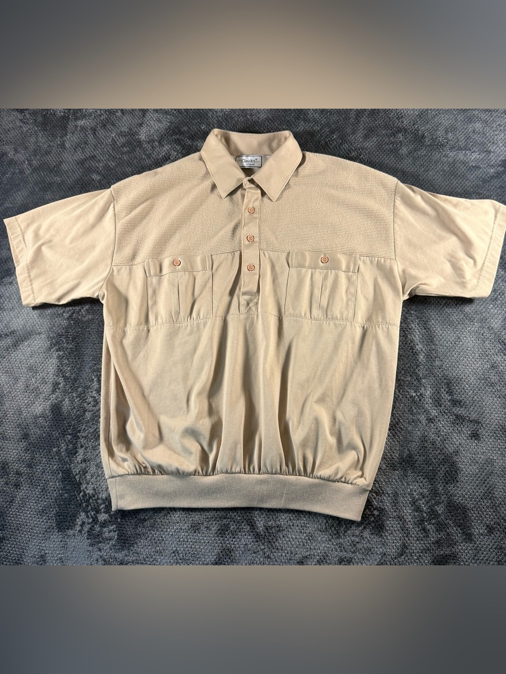 vintage Classics by Palmland men's short-sleeve polo shirt in tan/khaki